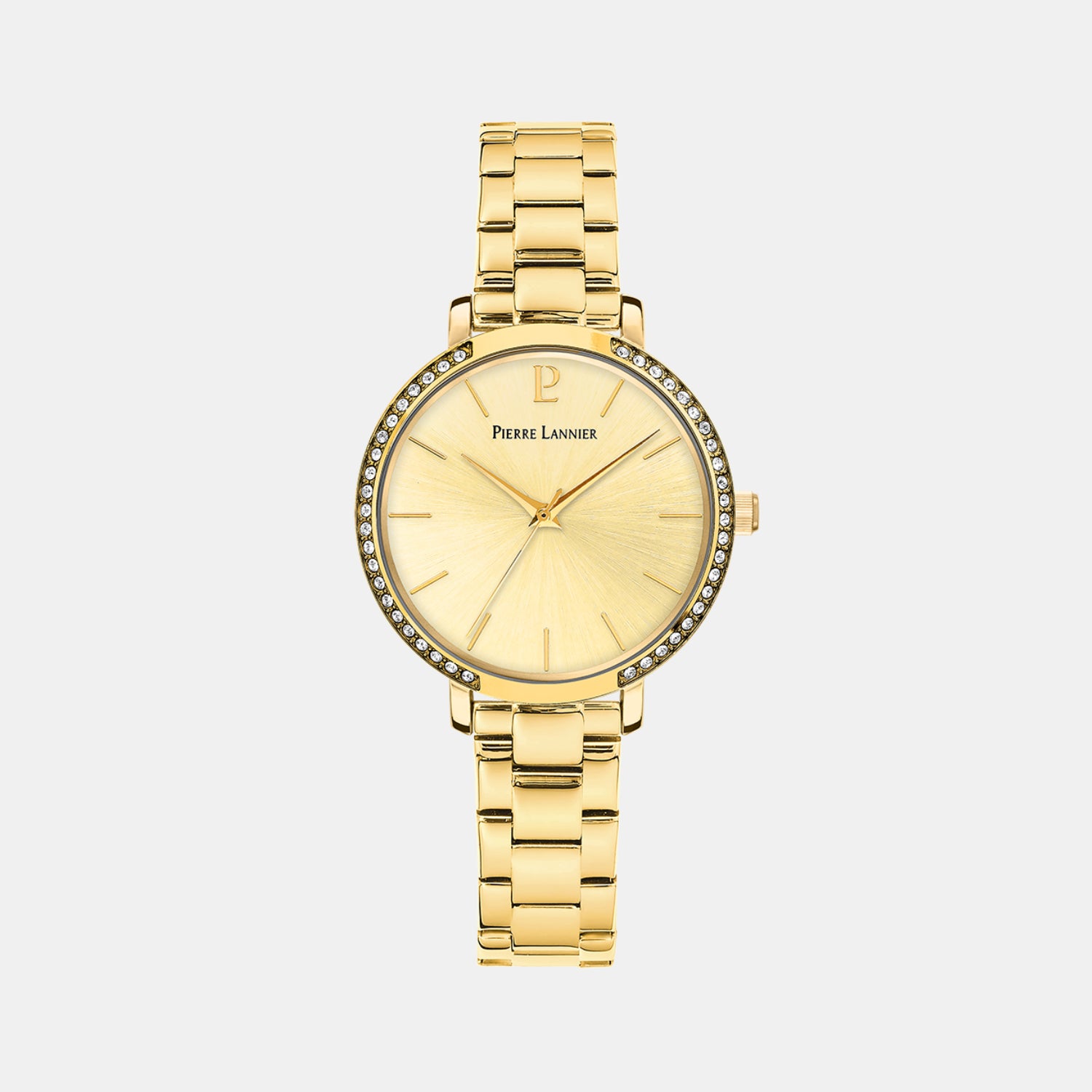 Pierre Lannier Chouquette Women Quartz Gold Dial Analog Stainless Steel Watch 037H542-1