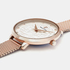 Eolia Women Quartz White Dial Analog Mesh Watch 039L908