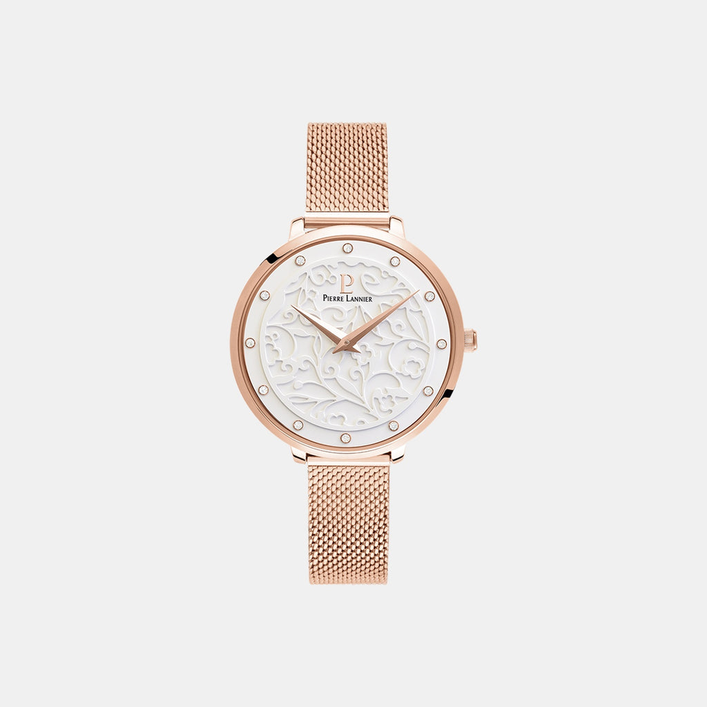 Eolia Women Quartz White Dial Analog Mesh Watch 039L908