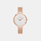 Eolia Women Quartz White Dial Analog Mesh Watch 039L908