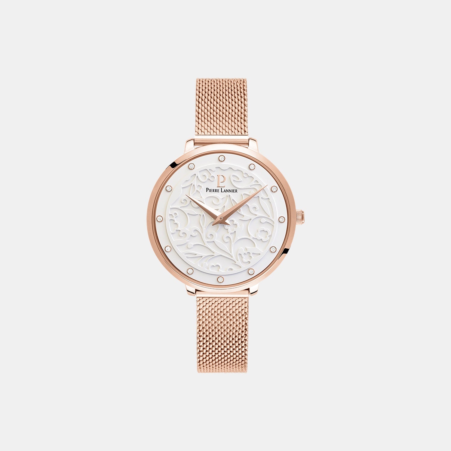 Eolia Women Quartz White Dial Analog Mesh Watch 039L908