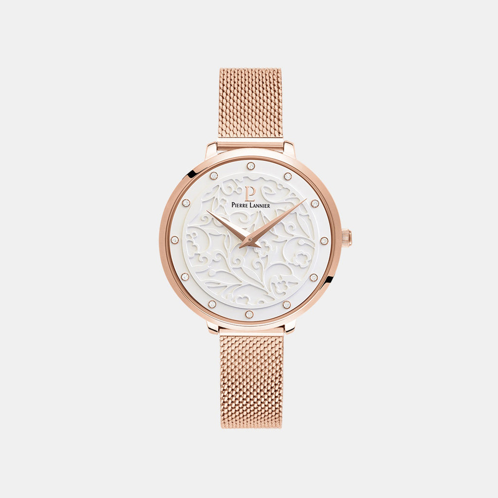Eolia Women Quartz White Dial Analog Mesh Watch 039L908