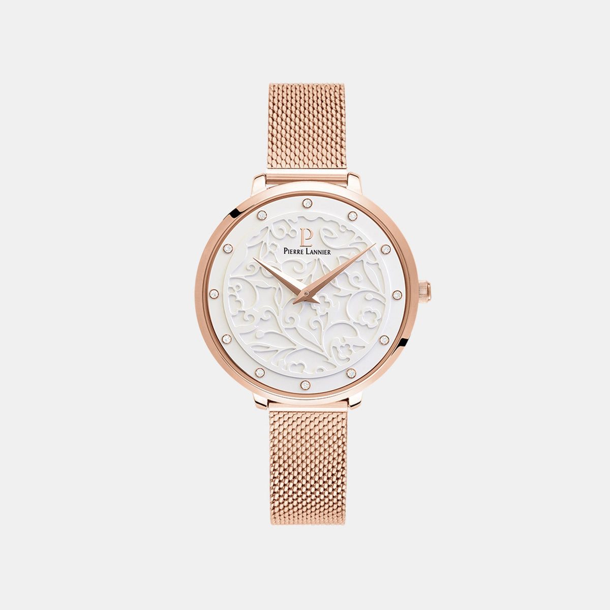 Eolia Women Quartz White Dial Analog Mesh Watch 039L908