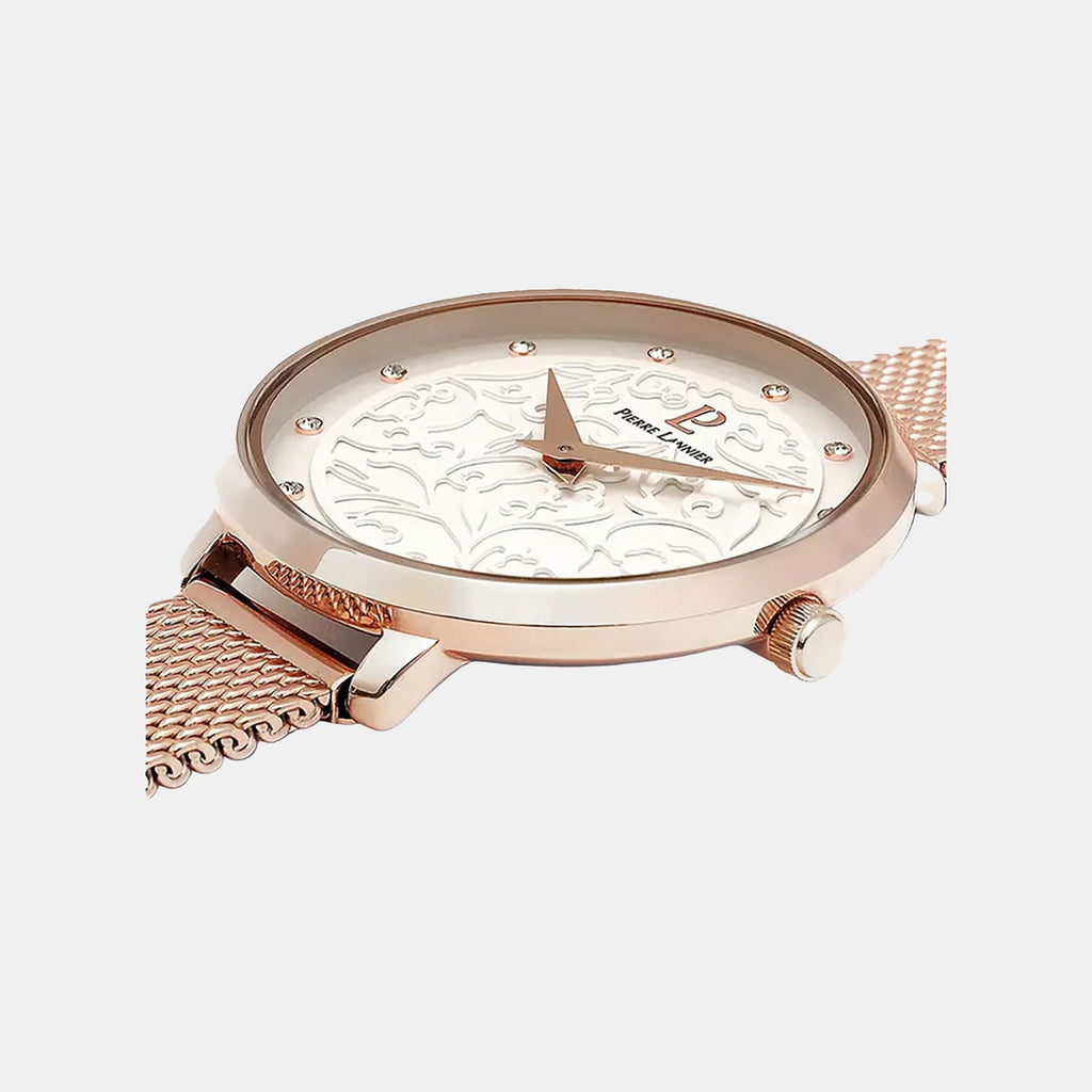 Eolia Women Quartz White Dial Analog Mesh Watch 039L908