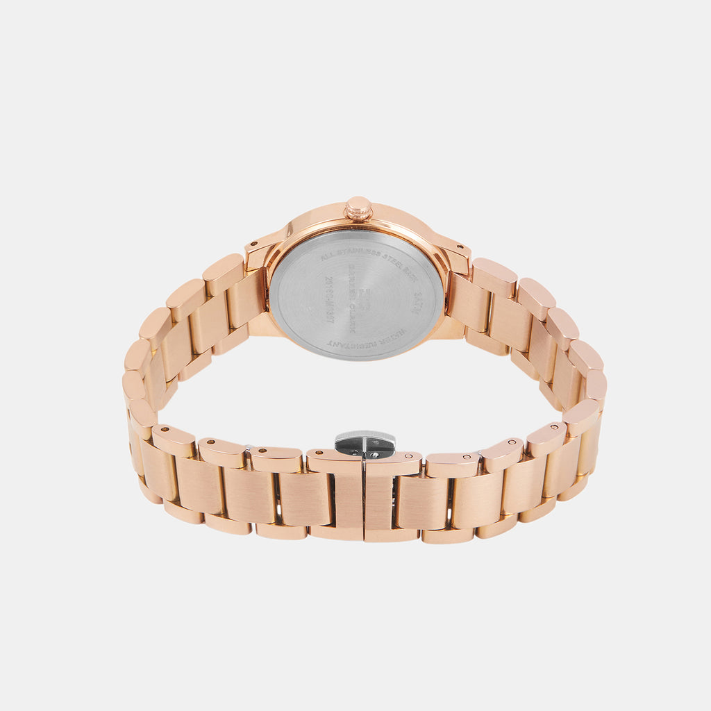 Women Quartz Rose Gold Dial Analog Metal Watch 2016C-M0307