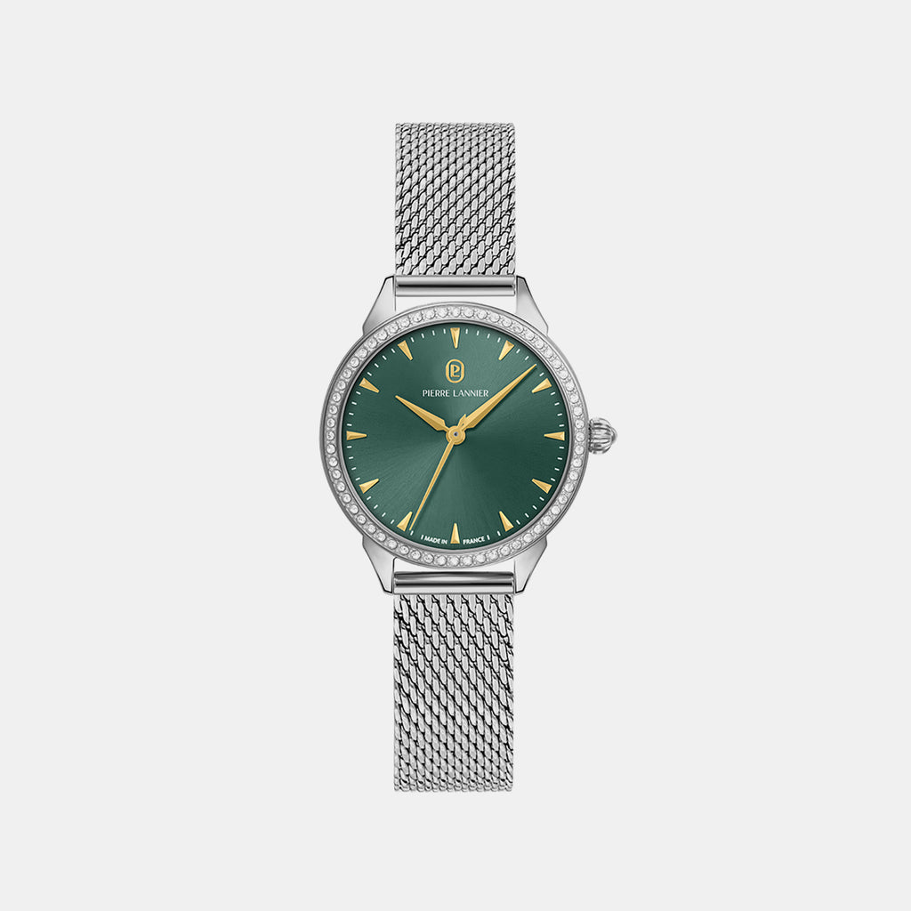Astoria Women Quartz Green Dial Analog Mesh Watch 040K671