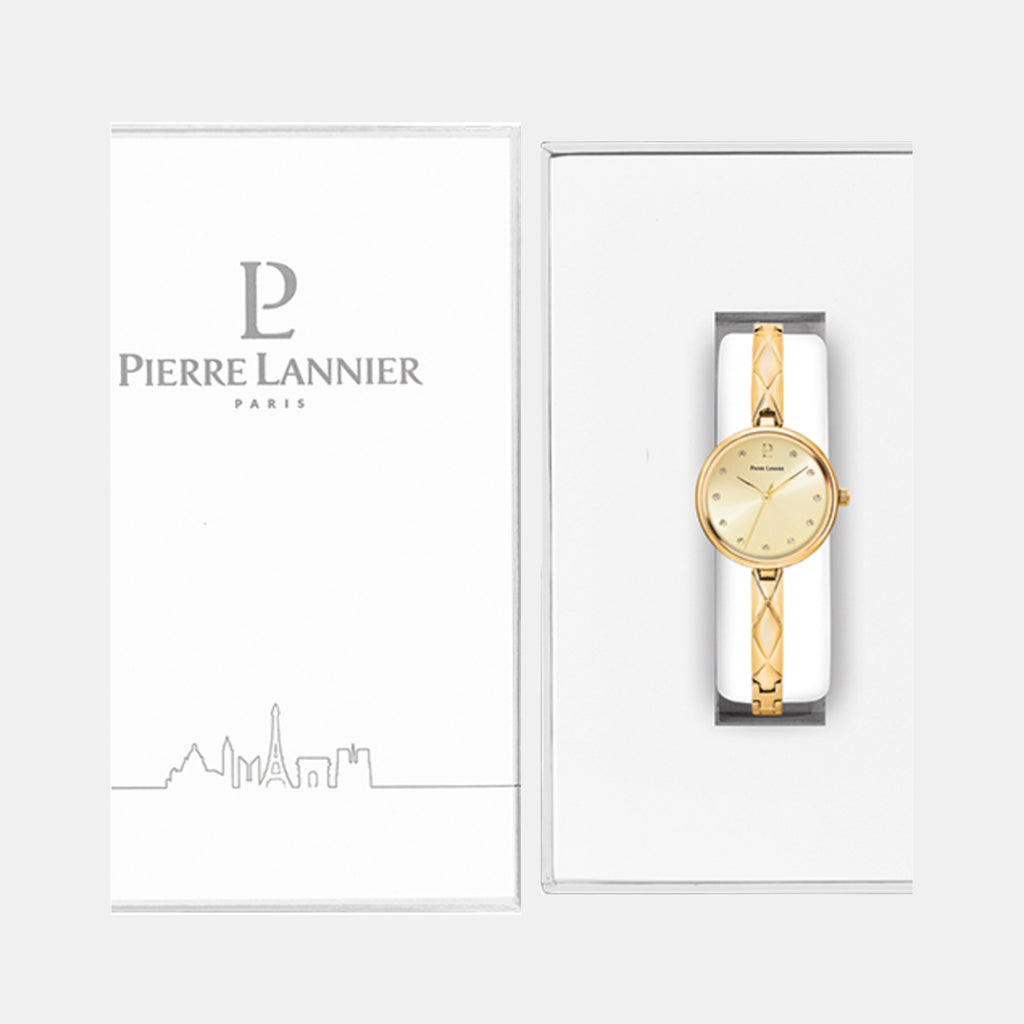 Leia Women Quartz Gold Dial Stainless Steel Watch 043L542