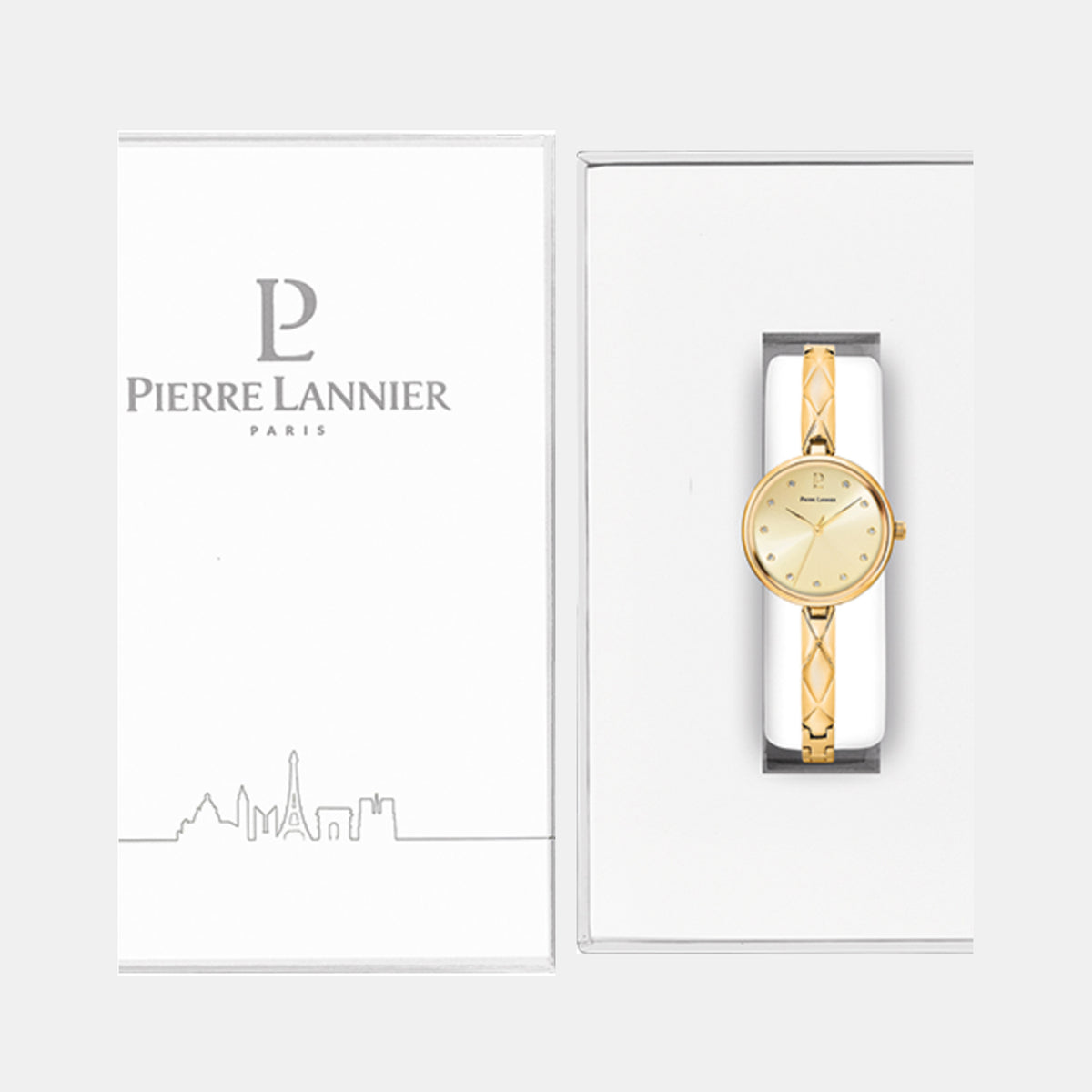 Leia Women Quartz Gold Dial Analog Stainless Steel Watch 043L542
