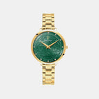 Eolia Women Quartz Green Dial Analog Stainless Steel Watch 044N572