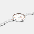 Pretty Women Quartz White Dial Analog Stainless Steel Watch 047K701