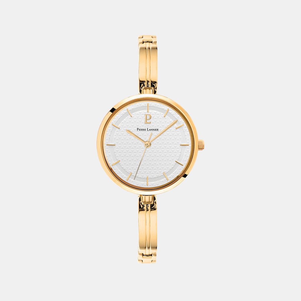Women Quartz White Dial Analog Stainless Steel Watch 048M502