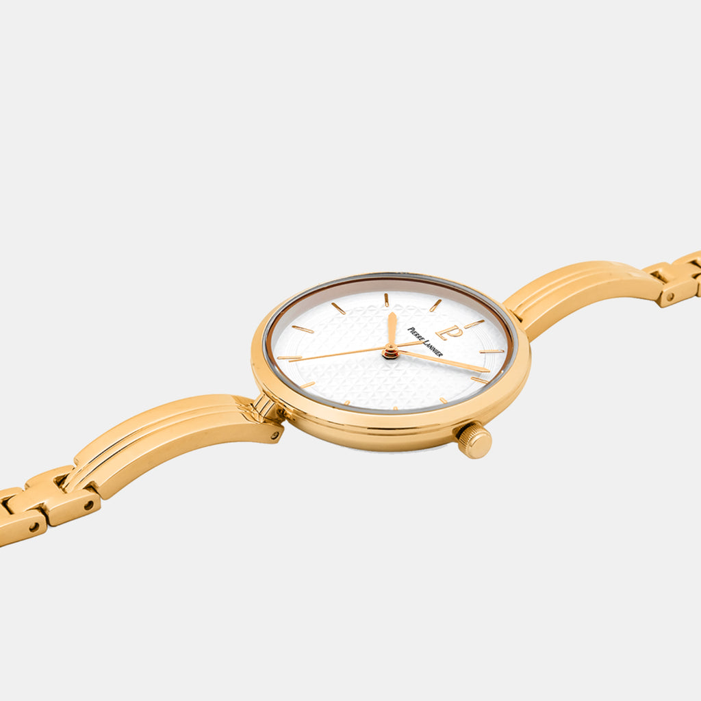 Women Quartz White Dial Analog Stainless Steel Watch 048M502