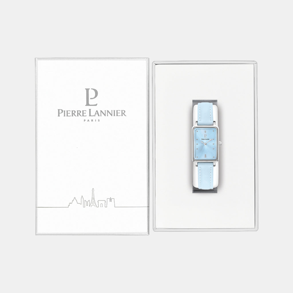 Ariane Women Quartz Blue Dial Analog Leather Watch 049D666