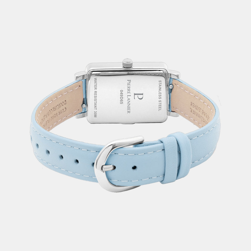 Ariane Women Quartz Blue Dial Analog Leather Watch 049D666