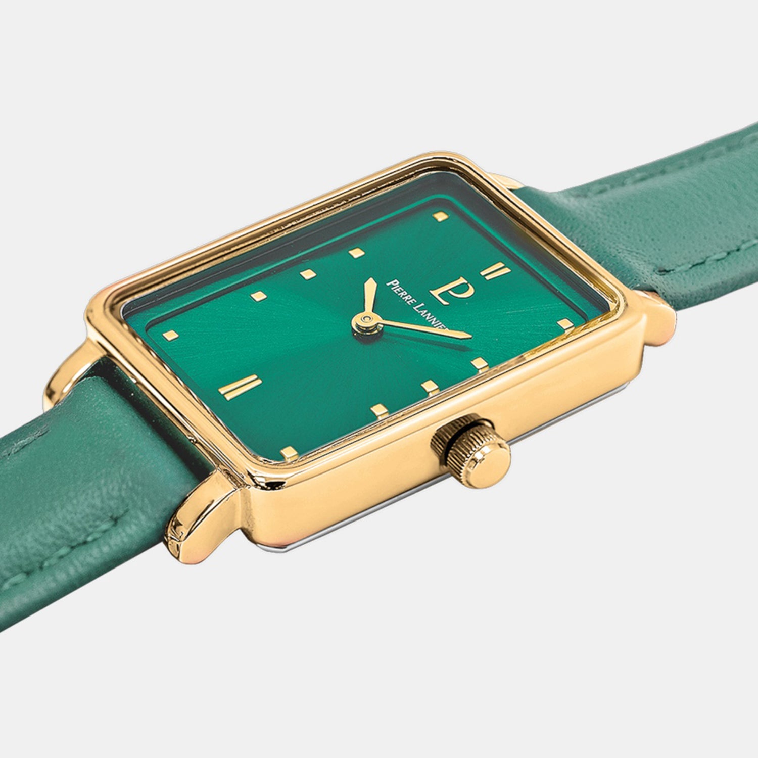 Ariane Women Quartz Green Dial Analog Leather Watch 050K577