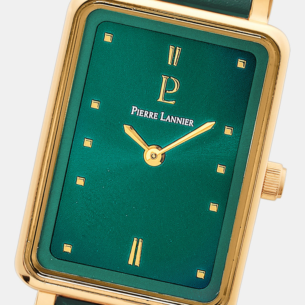 Ariane Women Quartz Green Dial Analog Leather Watch 050K577