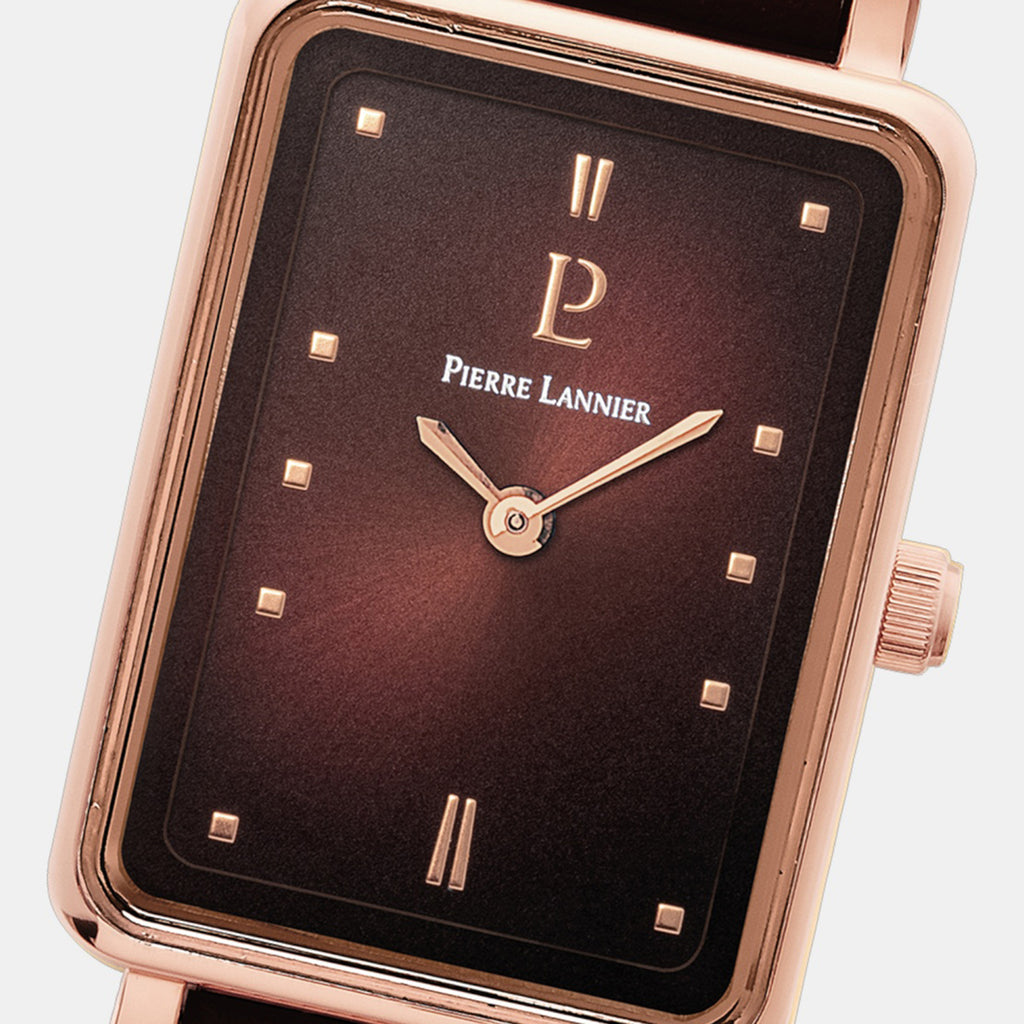 Ariane Women Quartz Brown Dial Analog Leather Watch 050K984