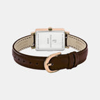 Ariane Women Quartz Brown Dial Analog Leather Watch 050K984