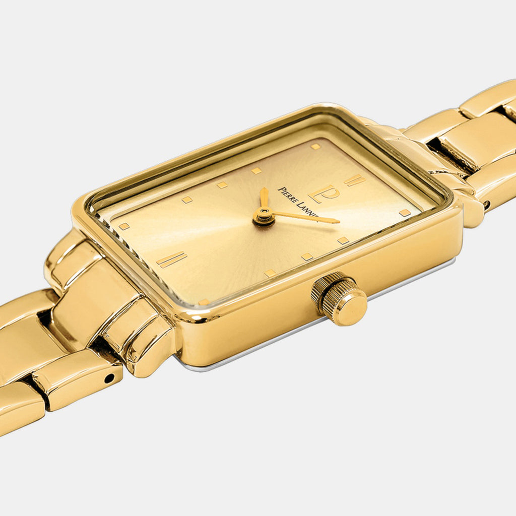Ariane Women Quartz Gold Dial Analog Stainless Steel Watch 052J542