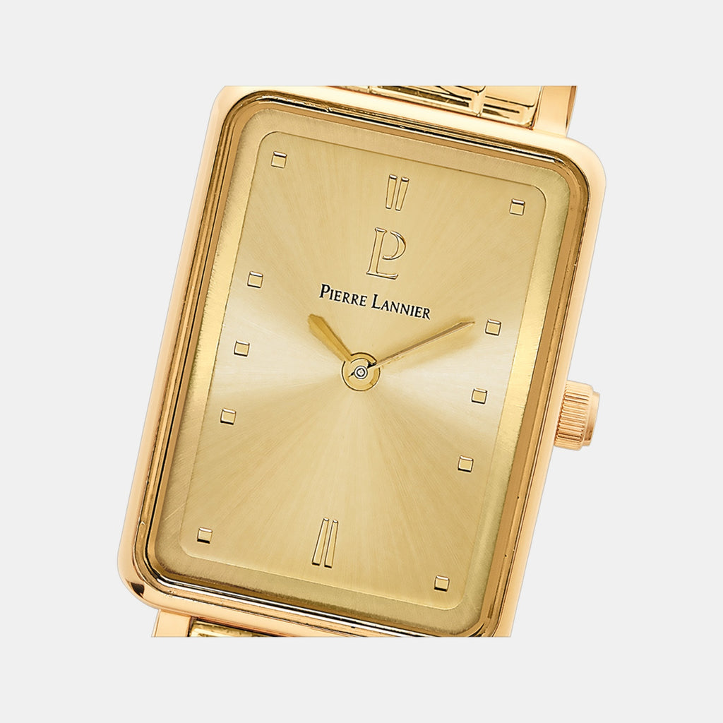 Ariane Women Quartz Gold Dial Analog Stainless Steel Watch 052J542