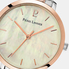Aura Women Quartz White Dial Analog Stainless Steel Watch 055M791