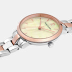 Aura Women Quartz White Dial Analog Stainless Steel Watch 055M791