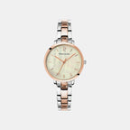 Aura Women Quartz White Dial Analog Stainless Steel Watch 055M791