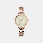 Aura Women Quartz White Dial Analog Stainless Steel Watch 055M999