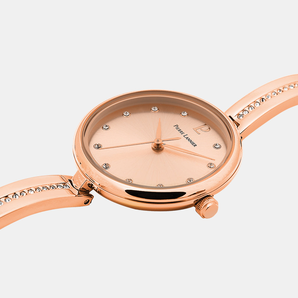 Leia Women Quartz Rose Gold Dial Analog Stainless Steel Watch 059G958