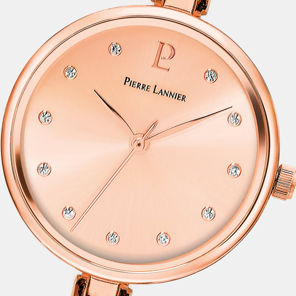 Leia Women Quartz Rose Gold Dial Analog Stainless Steel Watch 059G958