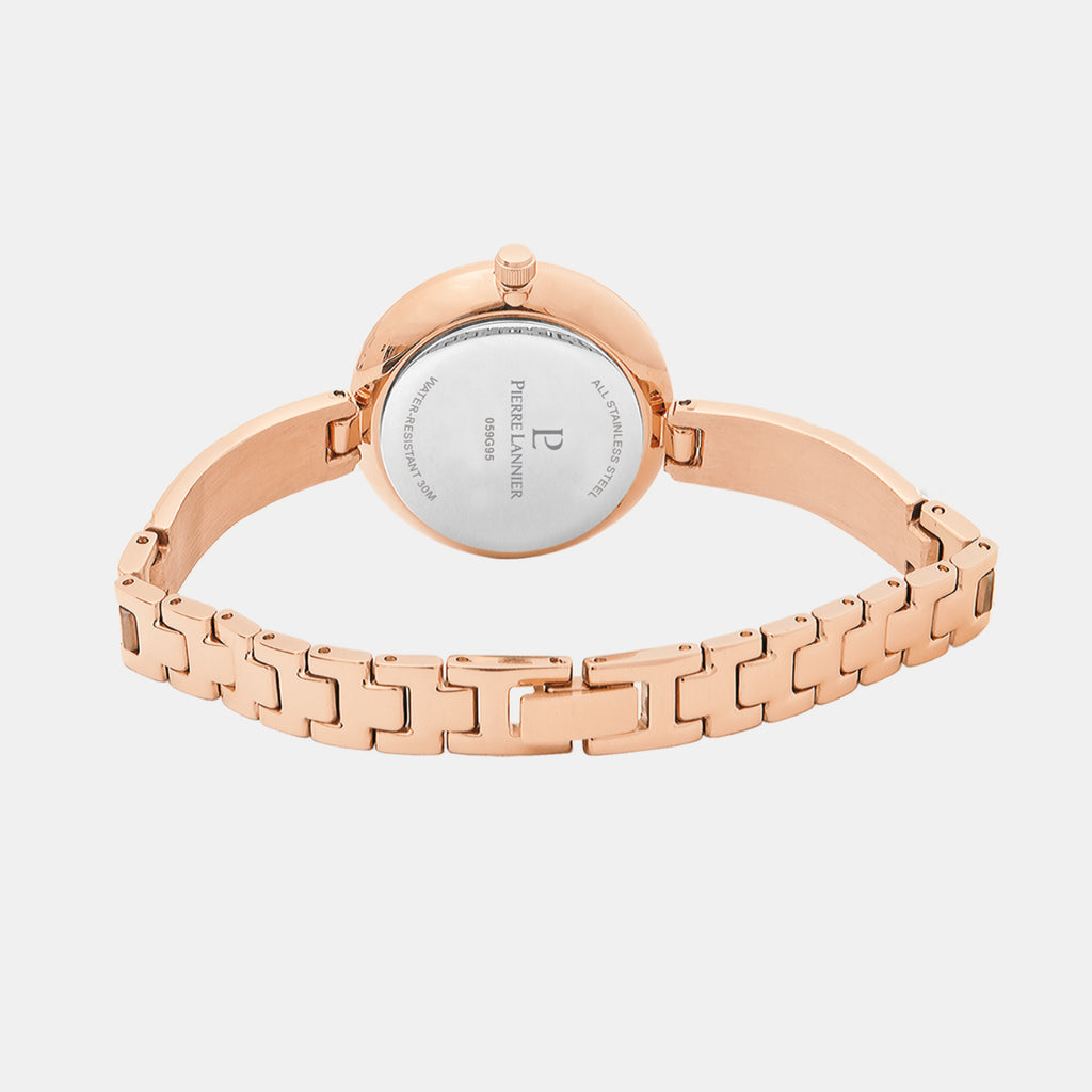 Leia Women Quartz Rose Gold Dial Analog Stainless Steel Watch 059G958