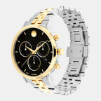 Museum Men Quartz Black Dial Chronograph Stainless Steel Watch 607777