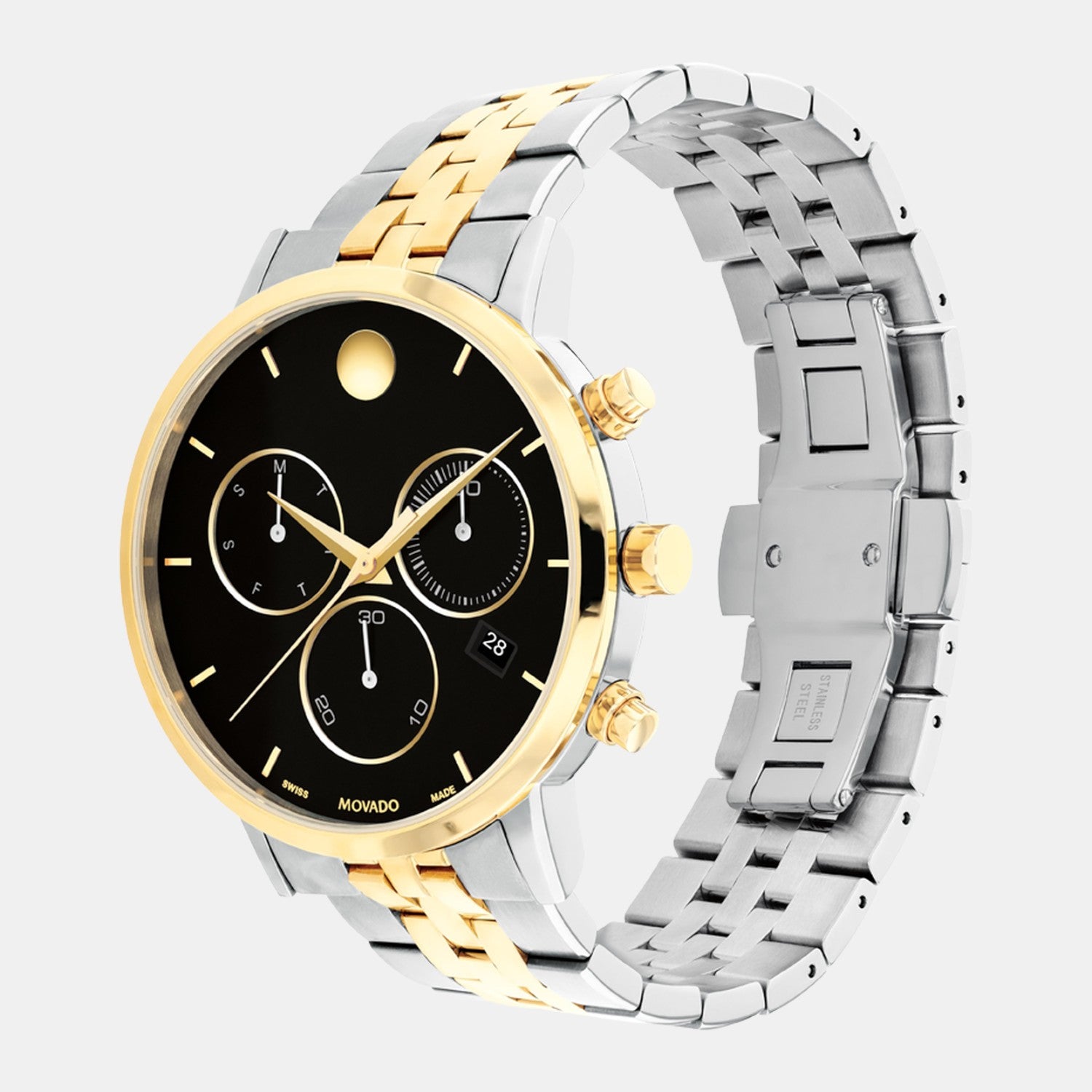 Museum Men Quartz Black Dial Chronograph Stainless Steel Watch 607777