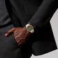 Men Quartz Green Dial Analog Stainless Steel Watch 607849