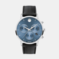 Men Quartz Blue Dial Chronograph Leather Watch 607889