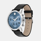 Men Quartz Blue Dial Chronograph Leather Watch 607889