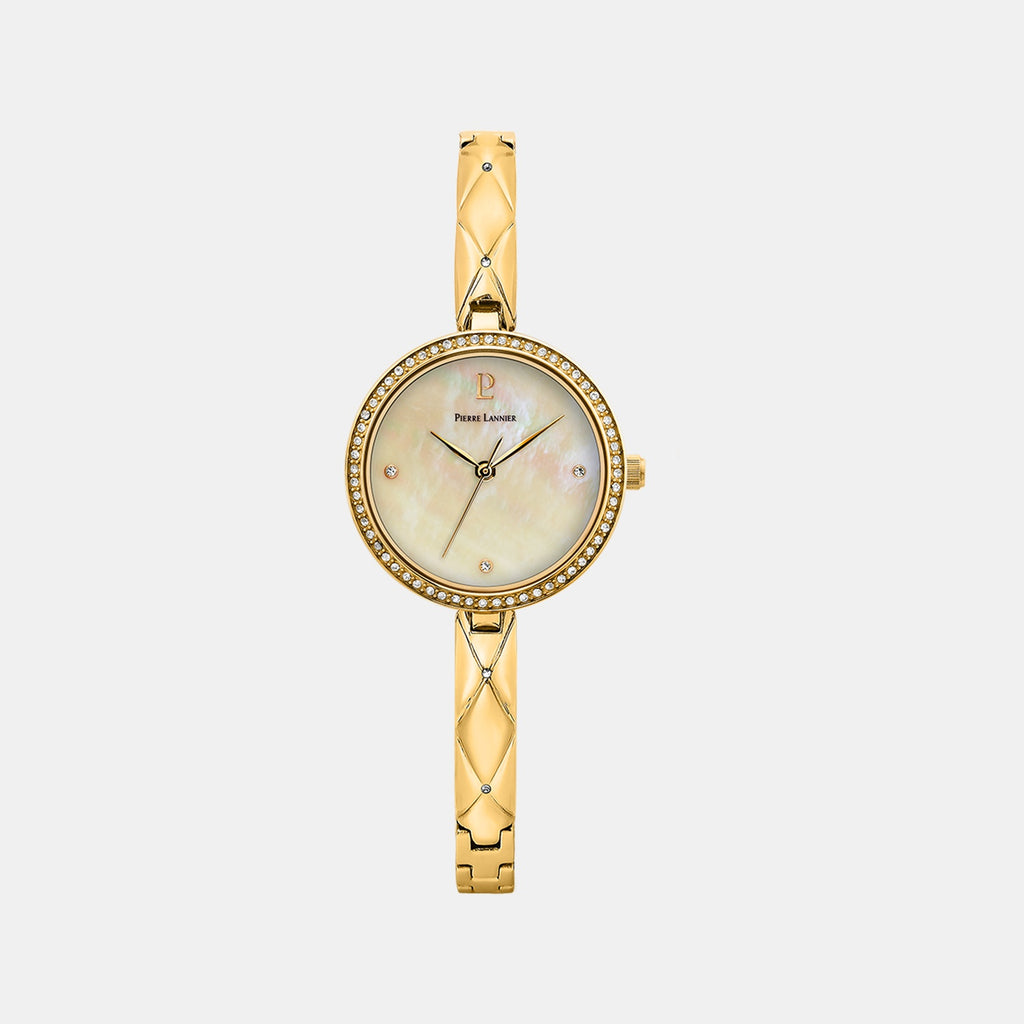 Leia Women Quartz White Mother Of Pearl Dial Analog Stainless Steel Watch 061K502