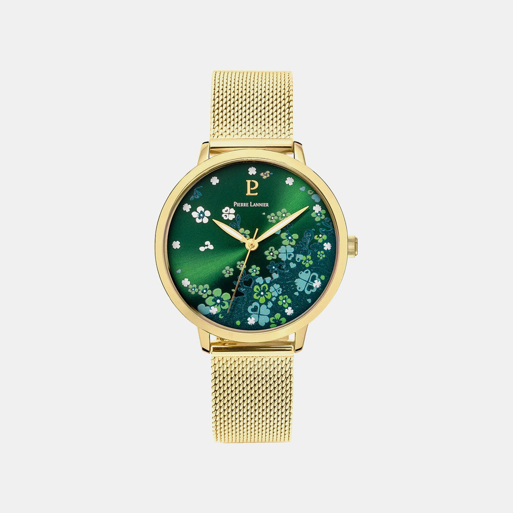 Tallia Women Quartz Green Dial Analog Stainless Steel Watch 063G572