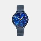 Tallia Women Quartz Blue Dial Analog Mesh Watch 063G869