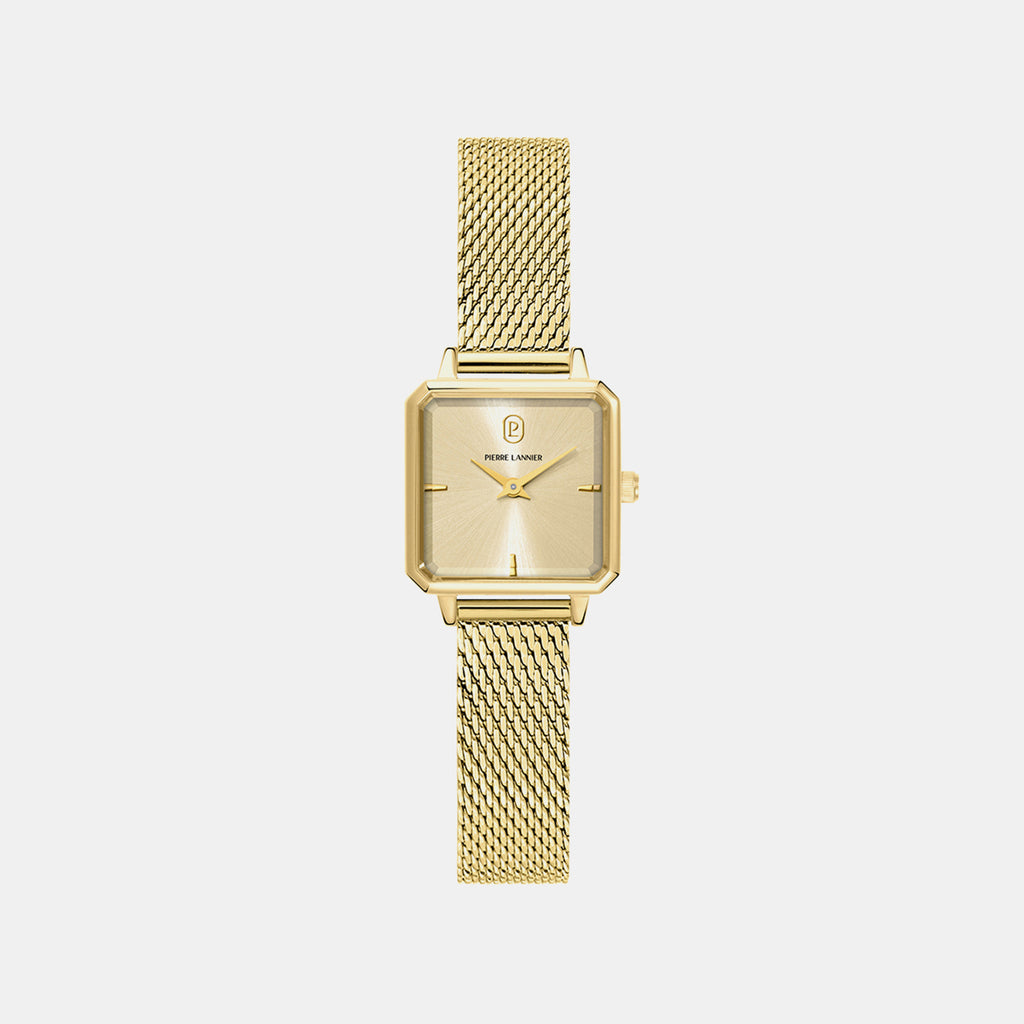 Leonor Women Quartz Gold Dial Analog Stainless Steel Watch 072J542