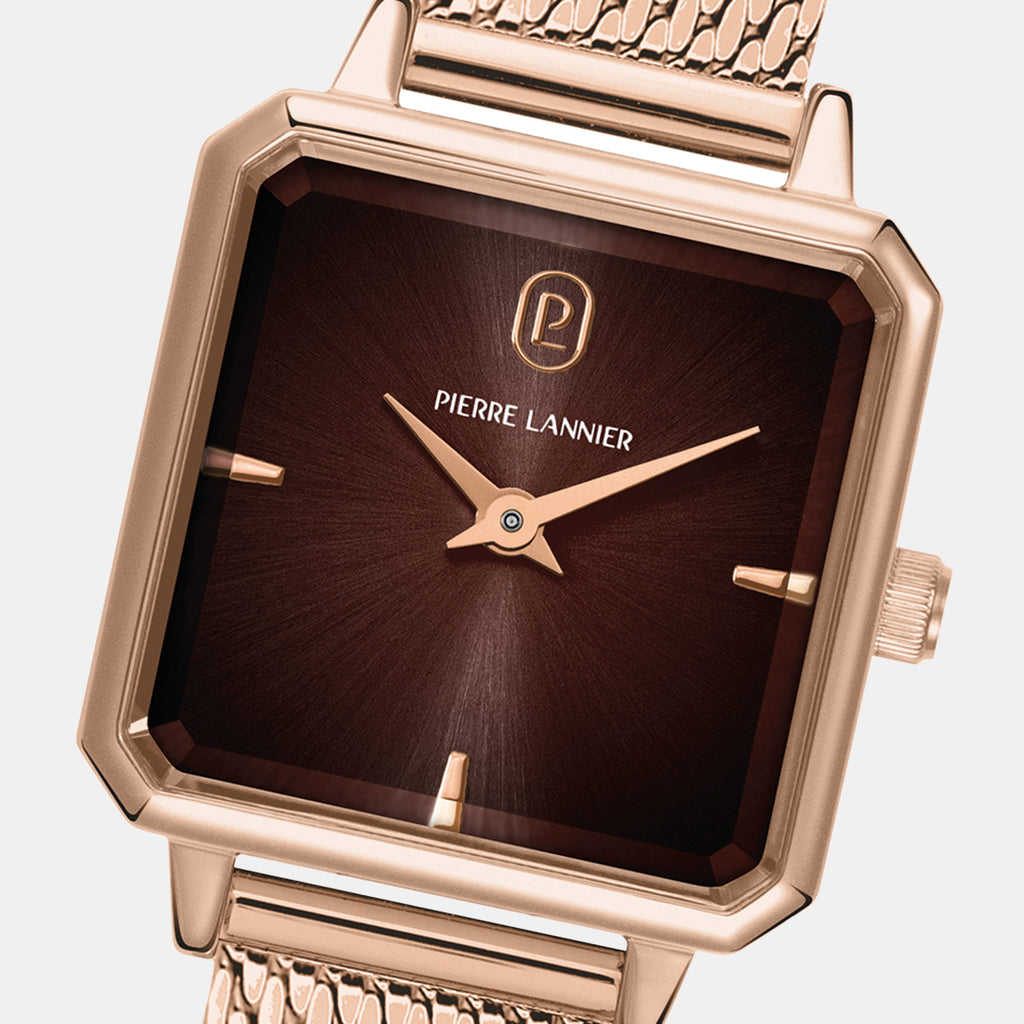 Leonor Women Quartz Brown Dial Analog Stainless Steel Watch 072J788