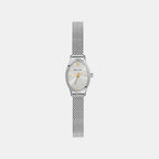 Ovalia Women Quartz Silver Dial Analog Stainless Steel Watch 074M621