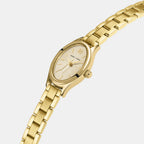 Ovalia Women Quartz Gold Dial Analog Stainless Steel Watch 076H542