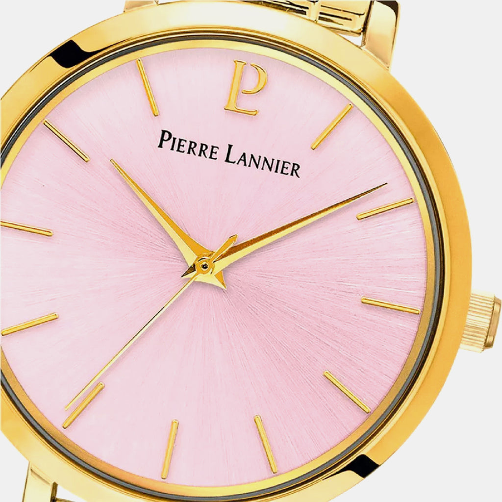 Chouquette Women Quartz Pink Dial Analog Stainless Steel Watch 079M552