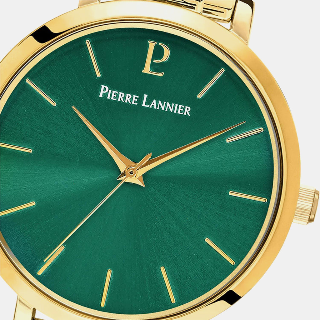 Chouquette Women Quartz Green Dial Analog Stainless Steel Watch 079M572