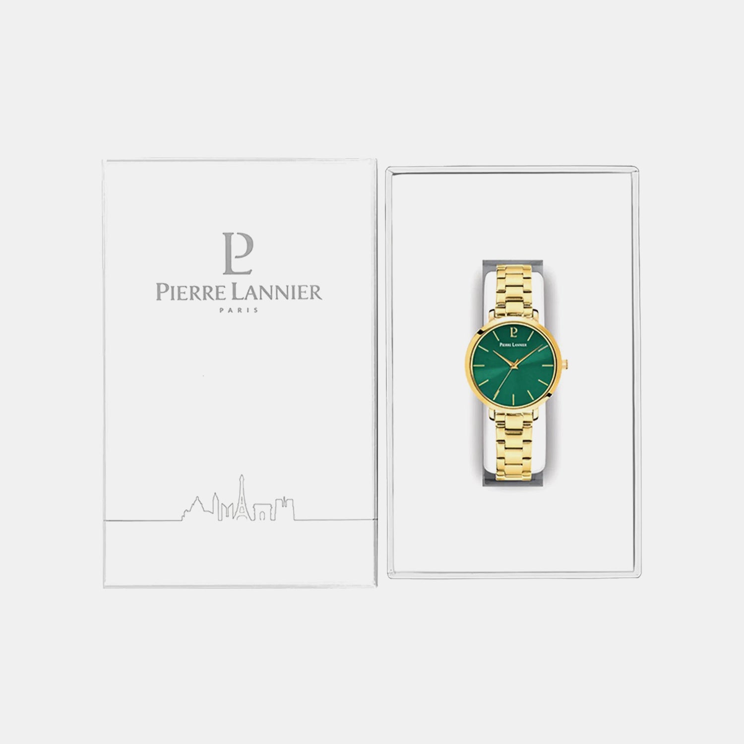 Chouquette Women Quartz Green Dial Analog Stainless Steel Watch 079M572