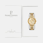 Women Quartz Gold Dial Chronograph Mesh Watch 083J542