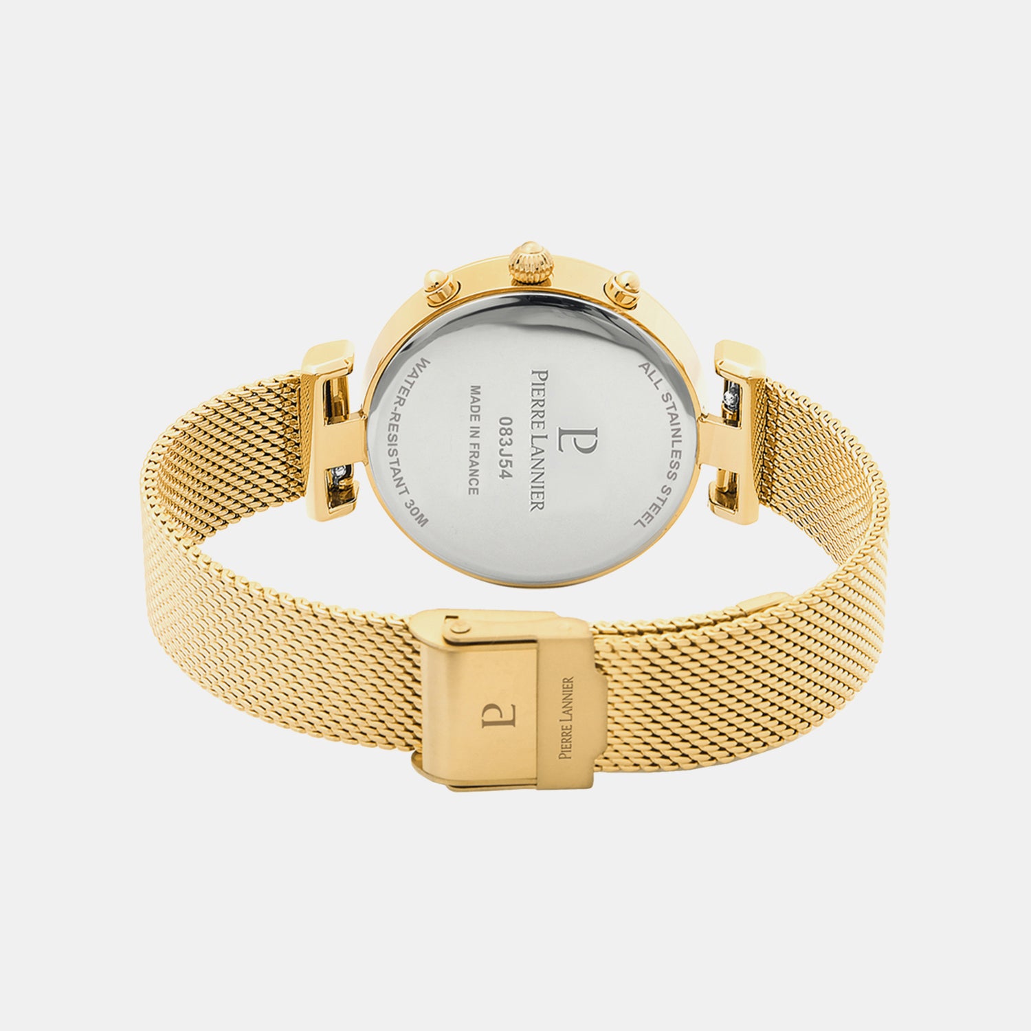 Women Quartz Gold Dial Chronograph Mesh Watch 083J542