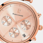 Lutecia Women Quartz Pink Dial Analog Mesh Watch 083J958