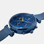 Lutecia Women Quartz Blue Dial Analog Stainless Steel Watch 084J869
